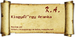 Kisgyörgy Aranka névjegykártya